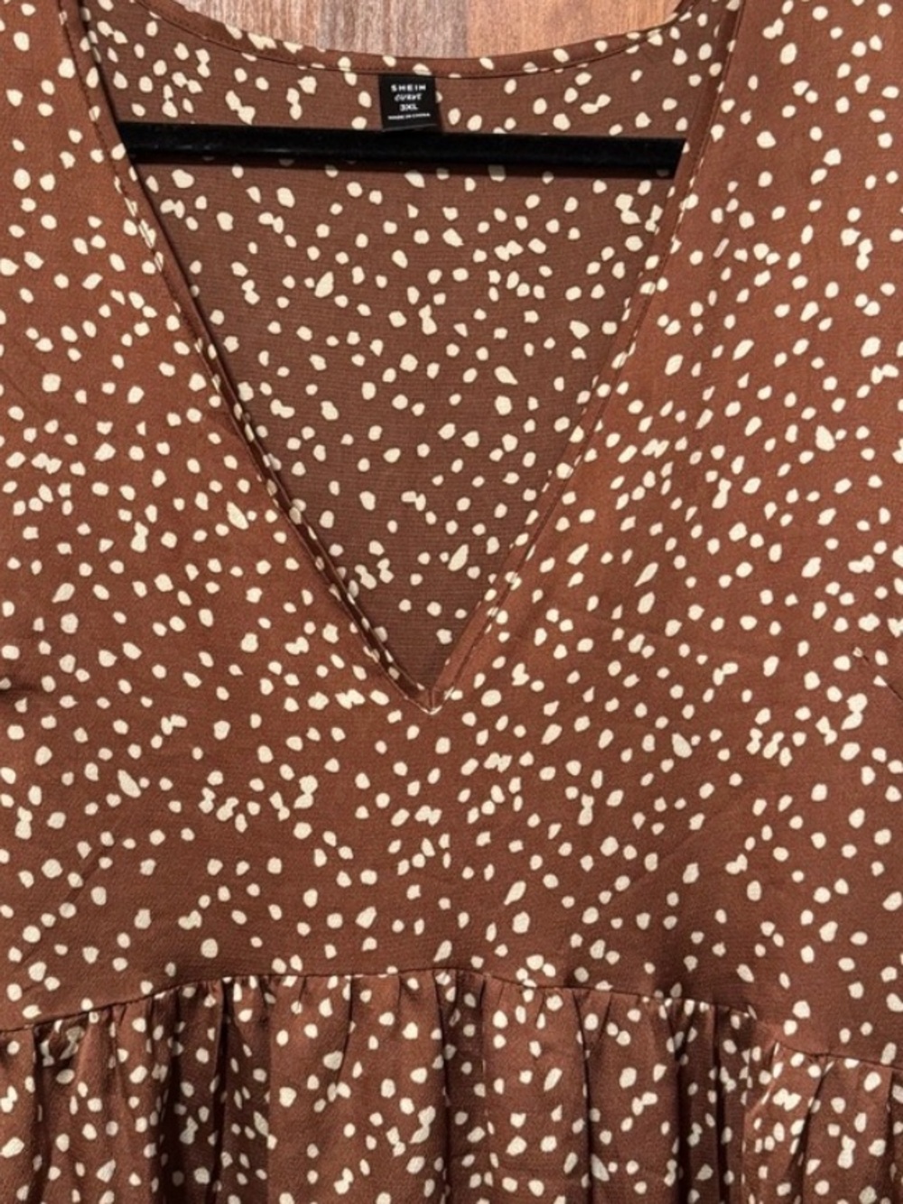 Women’s Brown and White Spotted Plus Size Dress - Size 3X - Picture 5 of 5